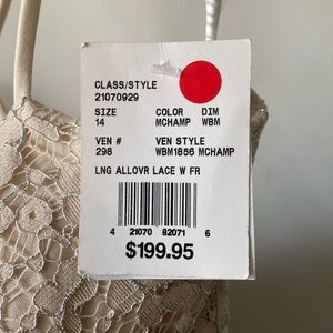 Light cream colored xl (size 12-14) gown.